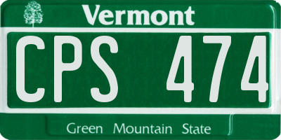VT license plate CPS474