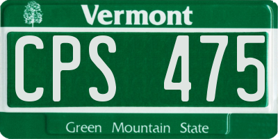 VT license plate CPS475