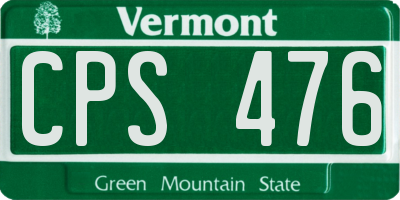 VT license plate CPS476