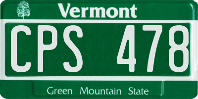VT license plate CPS478