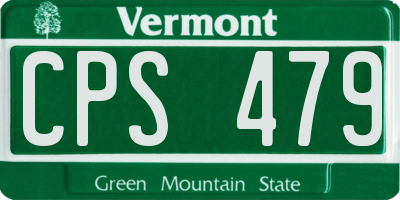 VT license plate CPS479
