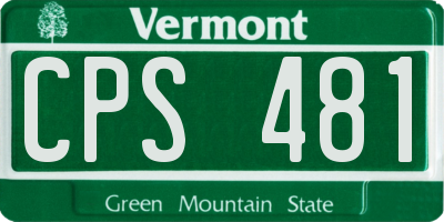 VT license plate CPS481