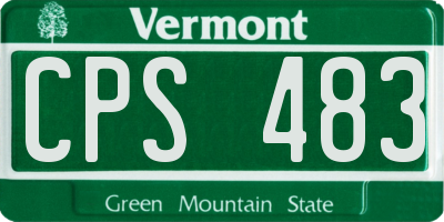 VT license plate CPS483