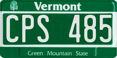 VT license plate CPS485