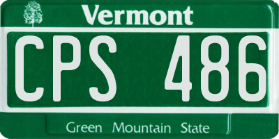 VT license plate CPS486