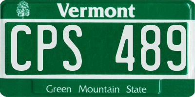 VT license plate CPS489