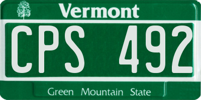 VT license plate CPS492