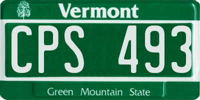 VT license plate CPS493