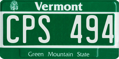 VT license plate CPS494