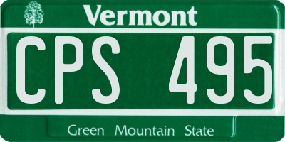 VT license plate CPS495
