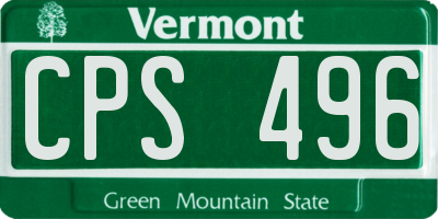 VT license plate CPS496