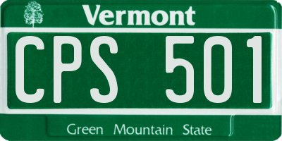 VT license plate CPS501