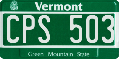 VT license plate CPS503