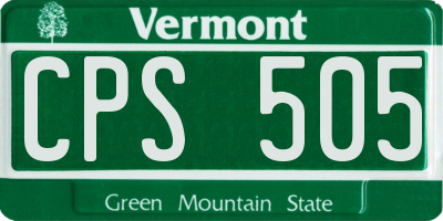 VT license plate CPS505