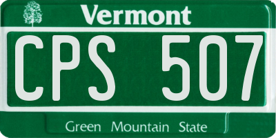 VT license plate CPS507