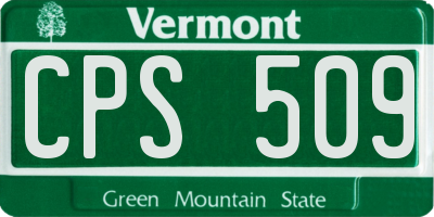 VT license plate CPS509