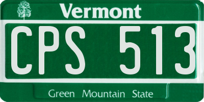VT license plate CPS513