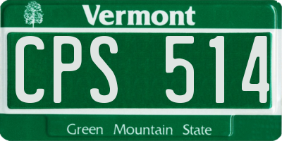 VT license plate CPS514