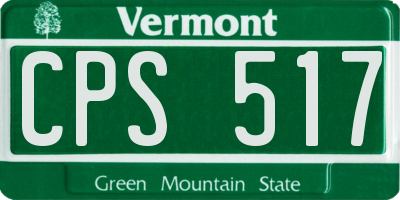 VT license plate CPS517