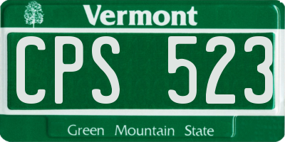VT license plate CPS523