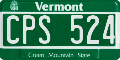 VT license plate CPS524