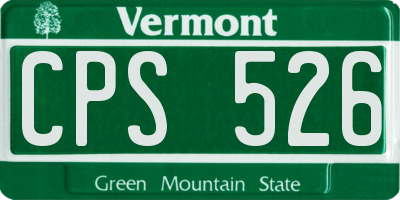 VT license plate CPS526