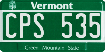 VT license plate CPS535