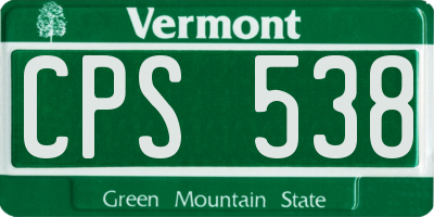 VT license plate CPS538