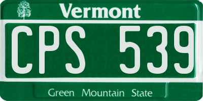 VT license plate CPS539