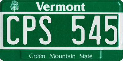 VT license plate CPS545