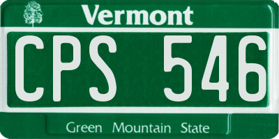 VT license plate CPS546