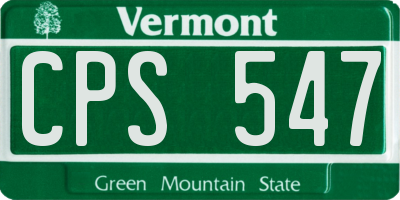 VT license plate CPS547