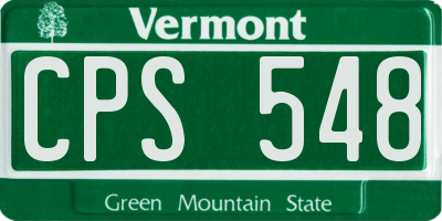 VT license plate CPS548