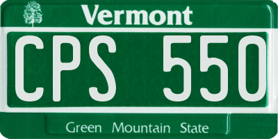 VT license plate CPS550
