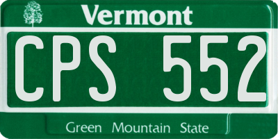 VT license plate CPS552