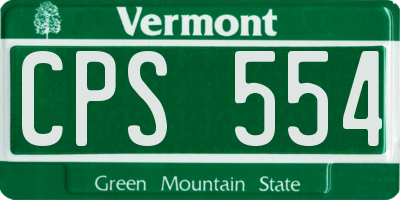 VT license plate CPS554