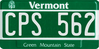 VT license plate CPS562