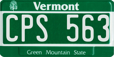 VT license plate CPS563