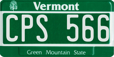 VT license plate CPS566