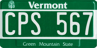 VT license plate CPS567