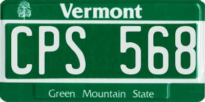 VT license plate CPS568