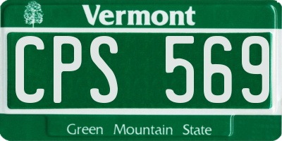 VT license plate CPS569