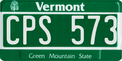 VT license plate CPS573