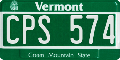VT license plate CPS574