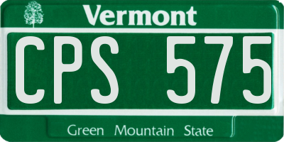 VT license plate CPS575
