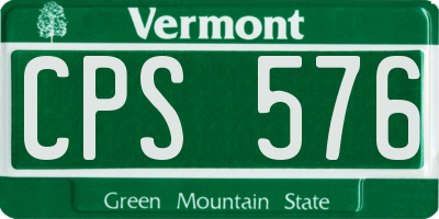VT license plate CPS576
