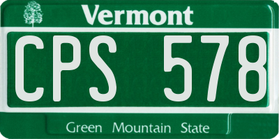 VT license plate CPS578