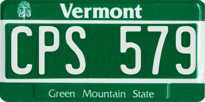 VT license plate CPS579