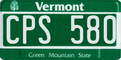 VT license plate CPS580