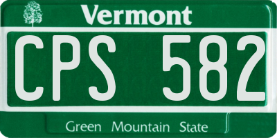 VT license plate CPS582
